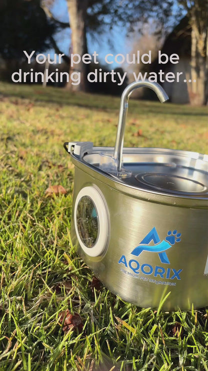 Aqorix™ 3.2L Stainless Steel Pet Water Fountain